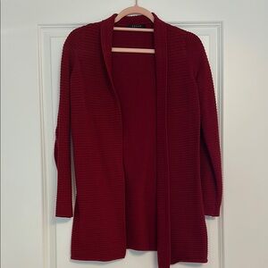 Cozy Red Open-Front Sweater